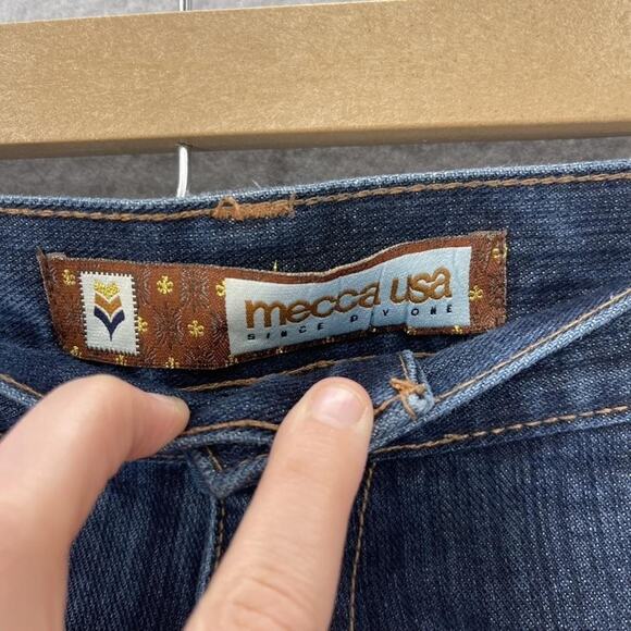 Mecca USA Jeans Mens 38x30 Blue Denim Relaxed Fit Hip Hop Streetwear Embroidered - Picture 2 of 16